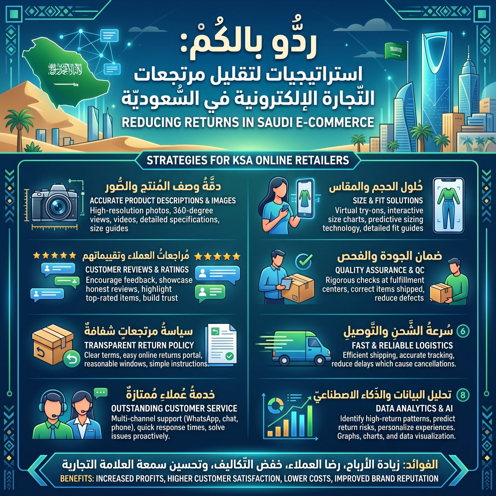 تقليل المرتجعات في التجارة الإلكترونية السعودية