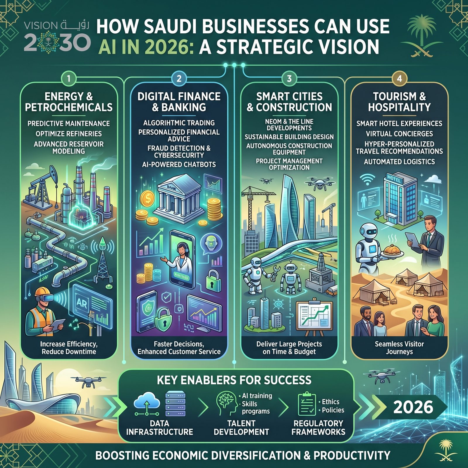 كيف تستفيد الأنشطة السعودية من الذكاء الاصطناعي في 2026