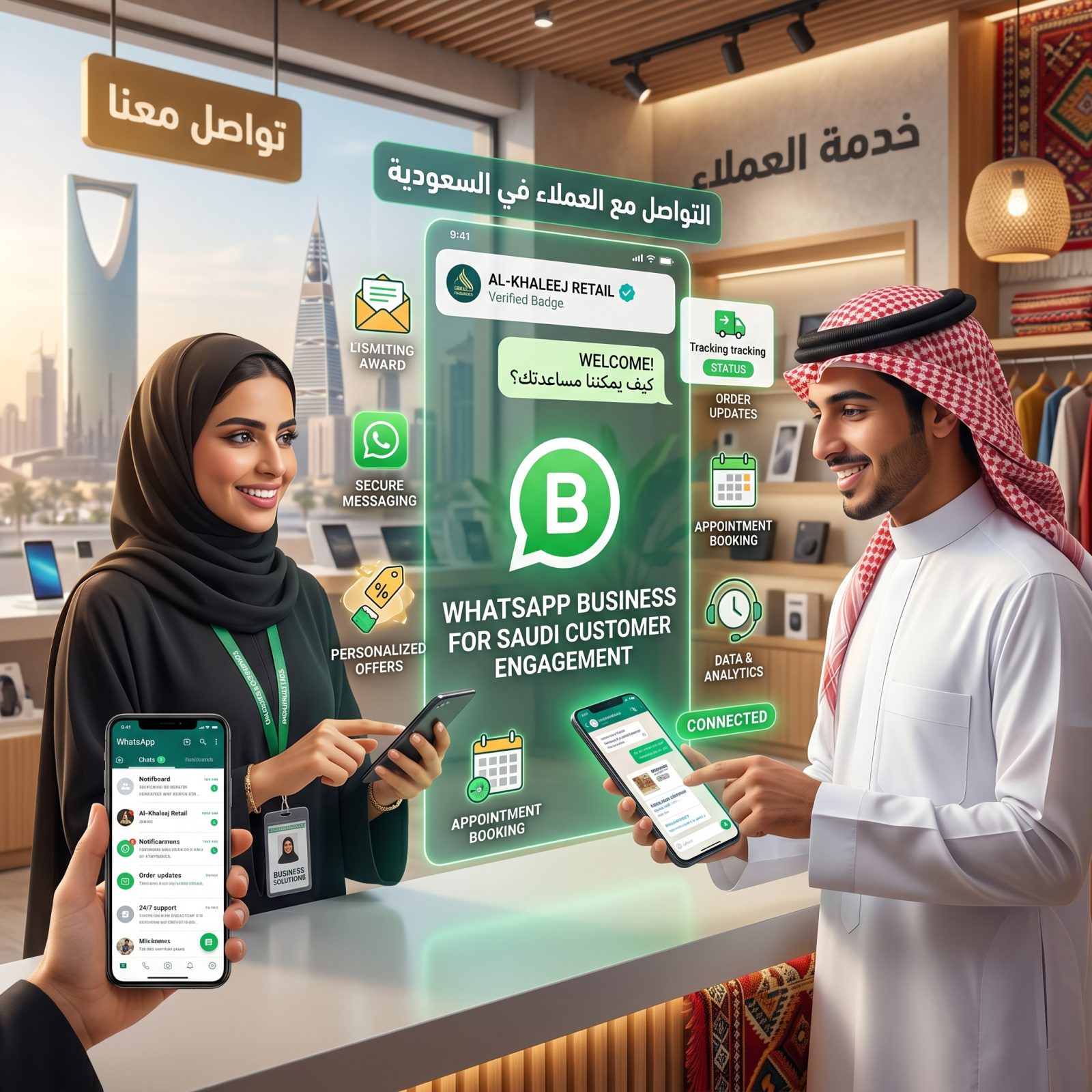 واتساب للأعمال لتفاعل العملاء السعوديين