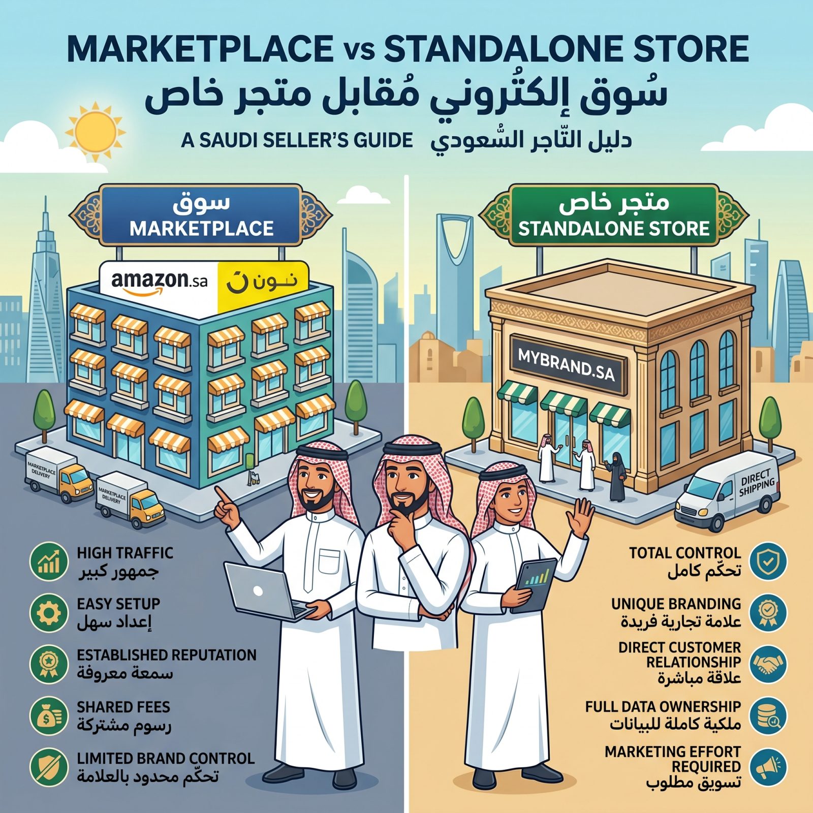 Marketplace vs Standalone Store: A Saudi Seller's Guide